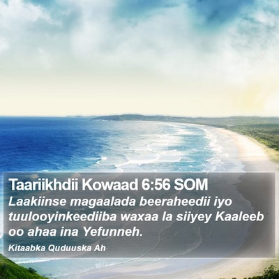 Taariikhdii Kowaad 6:56 SOM Bible Verse Image