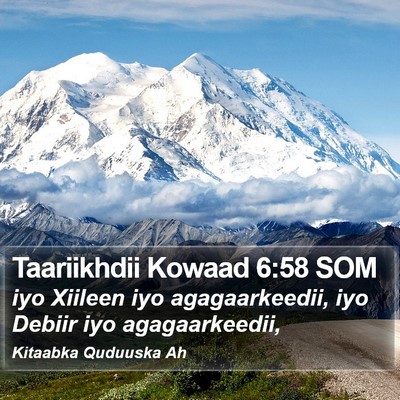 Taariikhdii Kowaad 6:58 SOM Bible Verse Image