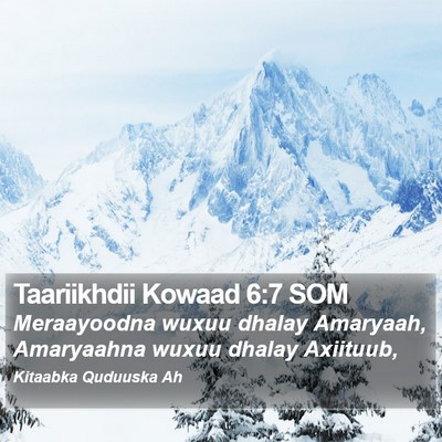 Taariikhdii Kowaad 6:7 SOM Bible Verse Image