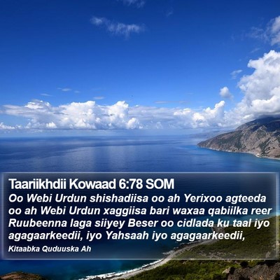 Taariikhdii Kowaad 6:78 SOM Bible Verse Image