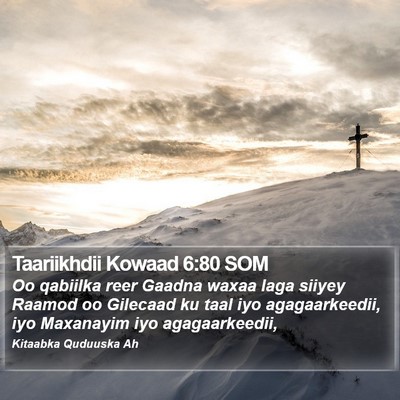 Taariikhdii Kowaad 6:80 SOM Bible Verse Image