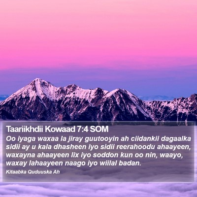 Taariikhdii Kowaad 7:4 SOM Bible Verse Image