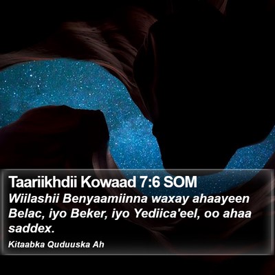 Taariikhdii Kowaad 7:6 SOM Bible Verse Image