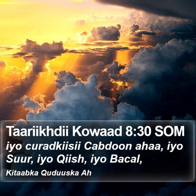 Taariikhdii Kowaad 8:30 SOM Bible Verse Image