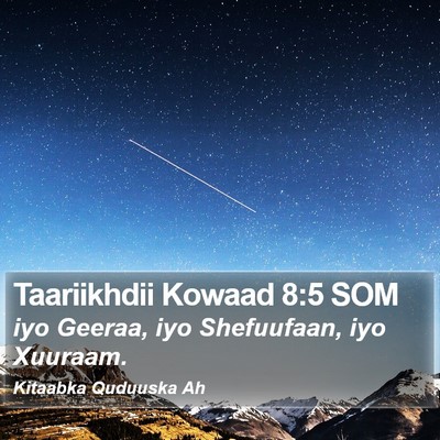 Taariikhdii Kowaad 8:5 SOM Bible Verse Image
