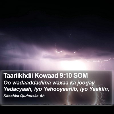 Taariikhdii Kowaad 9:10 SOM Bible Verse Image