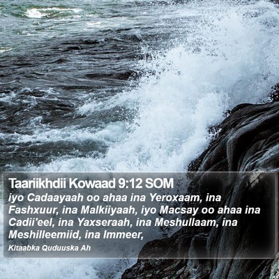 Taariikhdii Kowaad 9:12 SOM Bible Verse Image