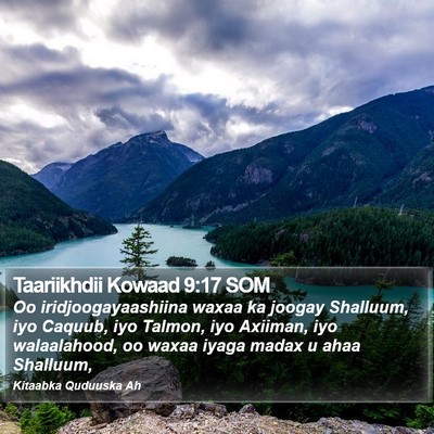 Taariikhdii Kowaad 9:17 SOM Bible Verse Image