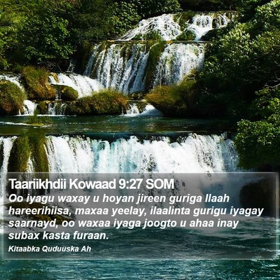 Taariikhdii Kowaad 9:27 SOM Bible Verse Image