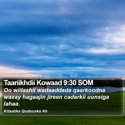 Taariikhdii Kowaad 9:30 SOM Bible Verse Image