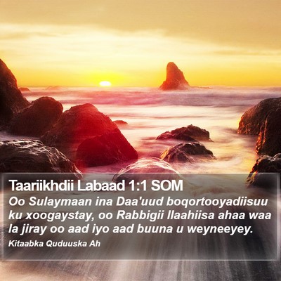 Taariikhdii Labaad 1:1 SOM Bible Verse Image