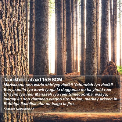 Taariikhdii Labaad 15:9 SOM Bible Verse Image