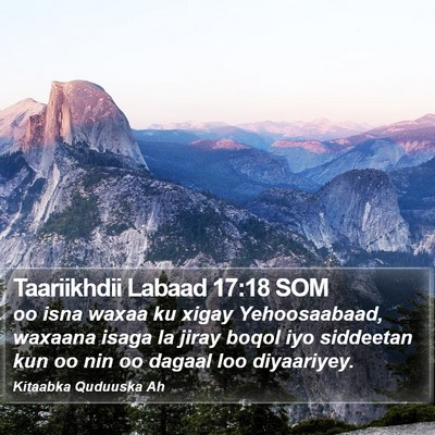 Taariikhdii Labaad 17:18 SOM Bible Verse Image