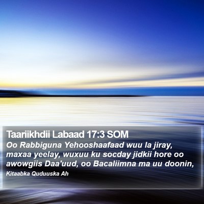 Taariikhdii Labaad 17:3 SOM Bible Verse Image
