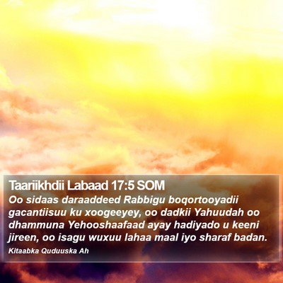 Taariikhdii Labaad 17:5 SOM Bible Verse Image