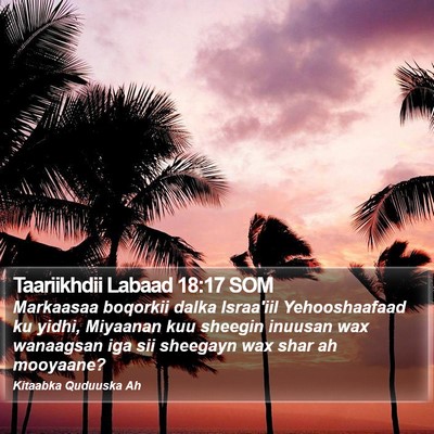 Taariikhdii Labaad 18:17 SOM Bible Verse Image
