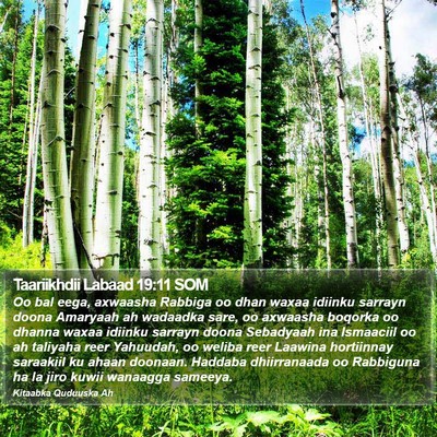 Taariikhdii Labaad 19:11 SOM Bible Verse Image