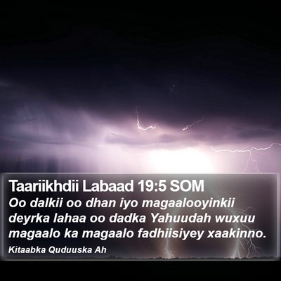 Taariikhdii Labaad 19:5 SOM Bible Verse Image