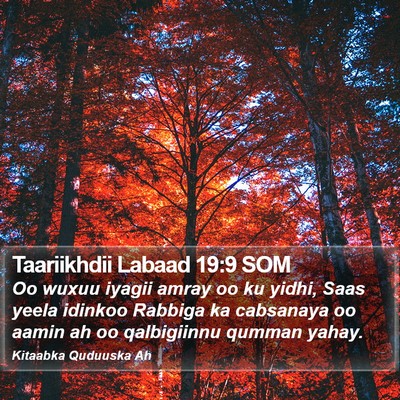 Taariikhdii Labaad 19:9 SOM Bible Verse Image
