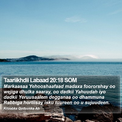Taariikhdii Labaad 20:18 SOM Bible Verse Image