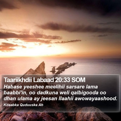 Taariikhdii Labaad 20:33 SOM Bible Verse Image