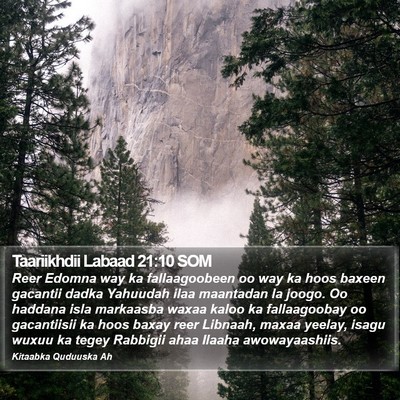 Taariikhdii Labaad 21:10 SOM Bible Verse Image