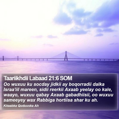 Taariikhdii Labaad 21:6 SOM Bible Verse Image