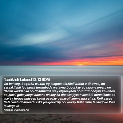 Taariikhdii Labaad 23:13 SOM Bible Verse Image