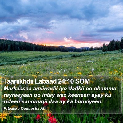 Taariikhdii Labaad 24:10 SOM Bible Verse Image