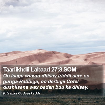 Taariikhdii Labaad 27:3 SOM Bible Verse Image