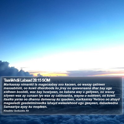 Taariikhdii Labaad 28:15 SOM Bible Verse Image