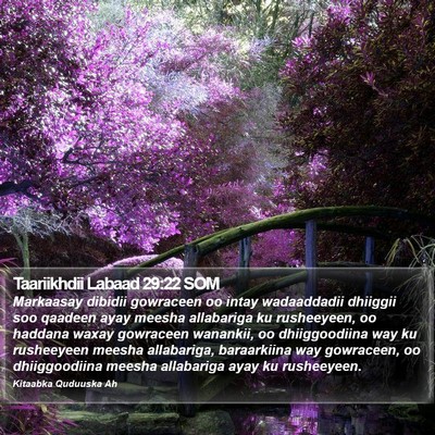 Taariikhdii Labaad 29:22 SOM Bible Verse Image