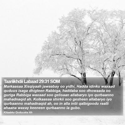 Taariikhdii Labaad 29:31 SOM Bible Verse Image