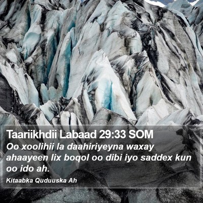 Taariikhdii Labaad 29:33 SOM Bible Verse Image