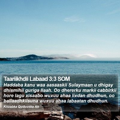 Taariikhdii Labaad 3:3 SOM Bible Verse Image