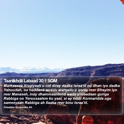 Taariikhdii Labaad 30:1 SOM Bible Verse Image