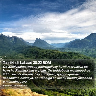 Taariikhdii Labaad 30:22 SOM Bible Verse Image