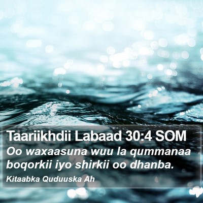 Taariikhdii Labaad 30:4 SOM Bible Verse Image