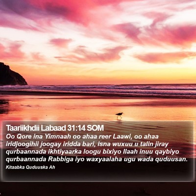 Taariikhdii Labaad 31:14 SOM Bible Verse Image