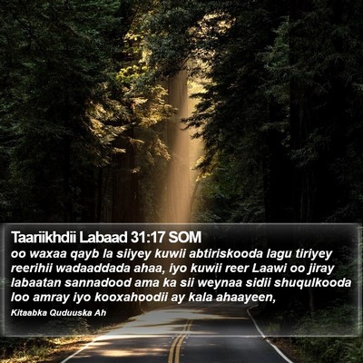 Taariikhdii Labaad 31:17 SOM Bible Verse Image