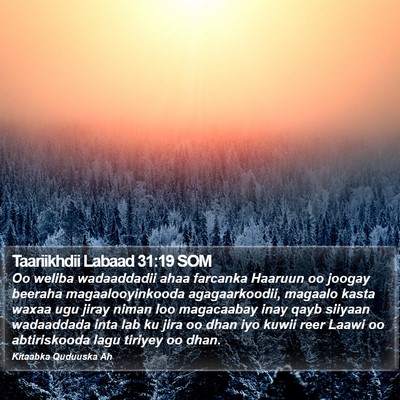 Taariikhdii Labaad 31:19 SOM Bible Verse Image