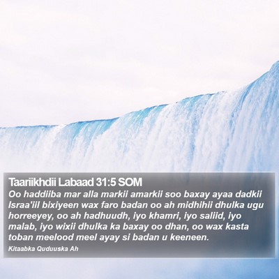 Taariikhdii Labaad 31:5 SOM Bible Verse Image