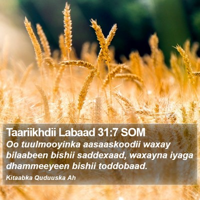 Taariikhdii Labaad 31:7 SOM Bible Verse Image