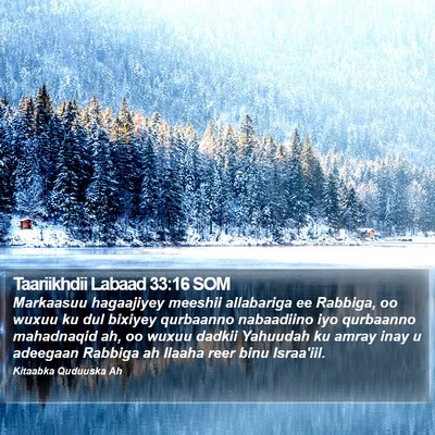 Taariikhdii Labaad 33:16 SOM Bible Verse Image