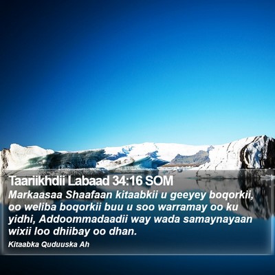 Taariikhdii Labaad 34:16 SOM Bible Verse Image