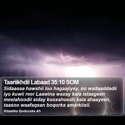 Taariikhdii Labaad 35:10 SOM Bible Verse Image