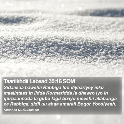 Taariikhdii Labaad 35:16 SOM Bible Verse Image