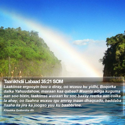 Taariikhdii Labaad 35:21 SOM Bible Verse Image