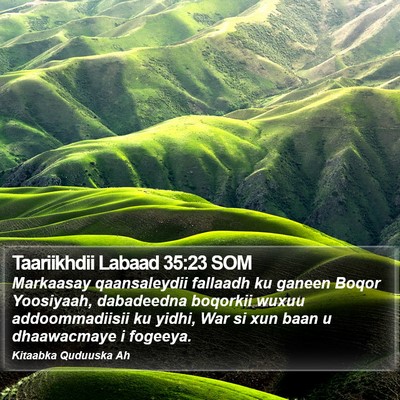 Taariikhdii Labaad 35:23 SOM Bible Verse Image