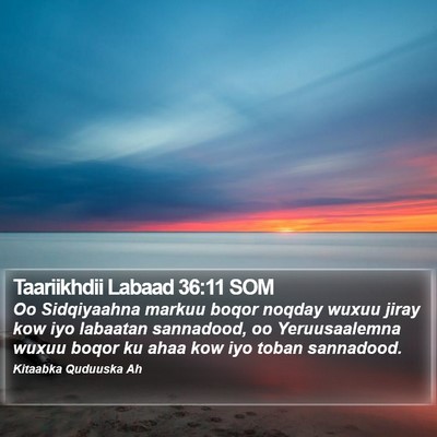 Taariikhdii Labaad 36:11 SOM Bible Verse Image
